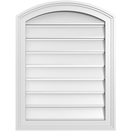 Ekena Millwork Arch Top Surface Mount PVC Gable Vent: Non-Functional, w/2"W x 1-1/2"P Brickmould Frame, 20"W x 24"H GVPAR20X2402SN